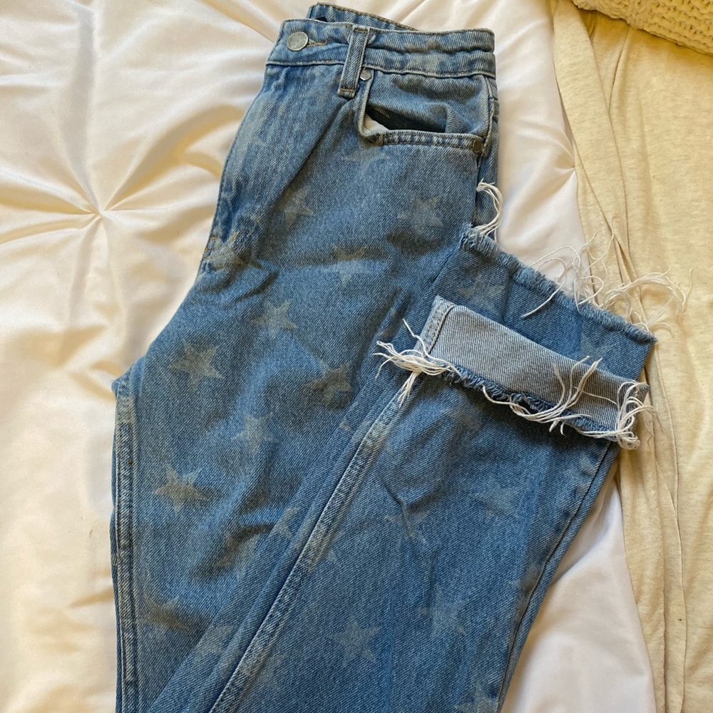 NASTY GAL blue star jeans.